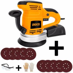 Ff Kit Lijadora Roto Orbital Ingco 450w+10lija Velctro+lente