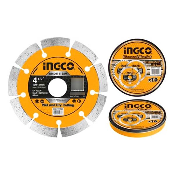 Lata De 10 Disco 4 1/2 '' Diamantado Segmentado Ingco Ff