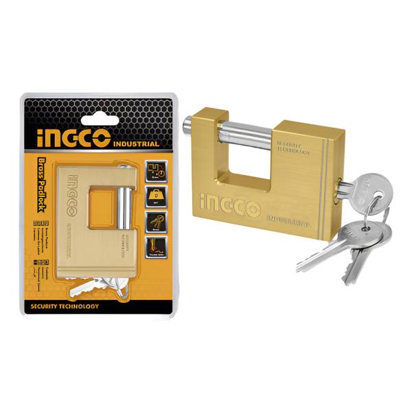 Ff Candado Seguridad Bronce 80mm Ingco 3 Llaves Dbbpl0802