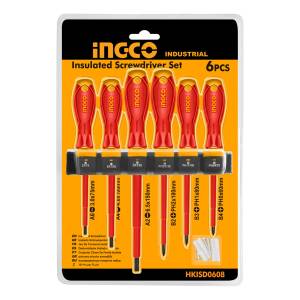 Kit 6 Destornilladores Ingco Electricidad Aislado Imanantado