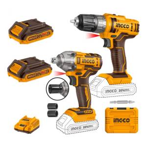 Set Llave De Impacto Y Atornillador 20v Bateria P20s Ingco C