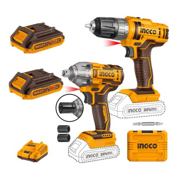 Set Llave De Impacto Y Atornillador 20v Bateria P20s Ingco C