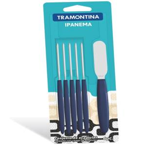 ESPATULA PARA MANTECA COLOR AZUL TRAMONTINA MODELO IPANEMA 6 PZS