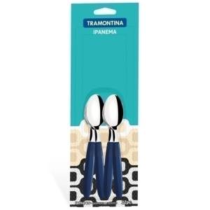 CUCHARA DE TÉ CON MANGO AZUL TRAMONTINA IPANEMA 12 PZS