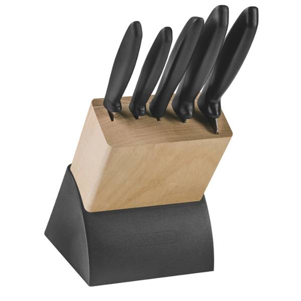 JUEGO DE CUCHILLOS CON TACO TRAMONTINA LÍNEA PLENUS 6 PZS