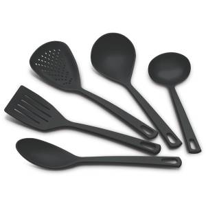JUEGO DE UTENSILIOS COLOR NEGRO TRAMONTINA MODELO UTILITA 5 PIEZAS