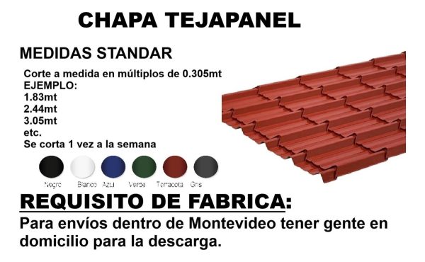 Chapa Teja Tejapanel X Metro Lineal 0.41mm Armco - Imagen 2