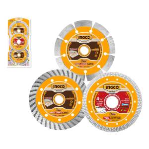Set X 3 Discos 115mm 4 1/2 Ceramica Multiuso Ingco Dmd063115