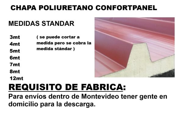 Chapa Trapecio Techo Aislant Panel Poliuretano Armco X Metro - Imagen 3