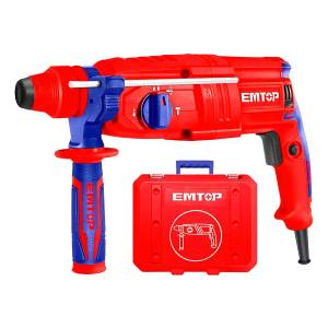 Rotomartillo Emtop 800w 220v 3 Brocas Y 2 Cinceles Febo Color Rojo Con Azul