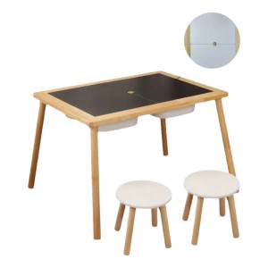 Mesa Y Banco Sillita Infantil De Madera Sensorial