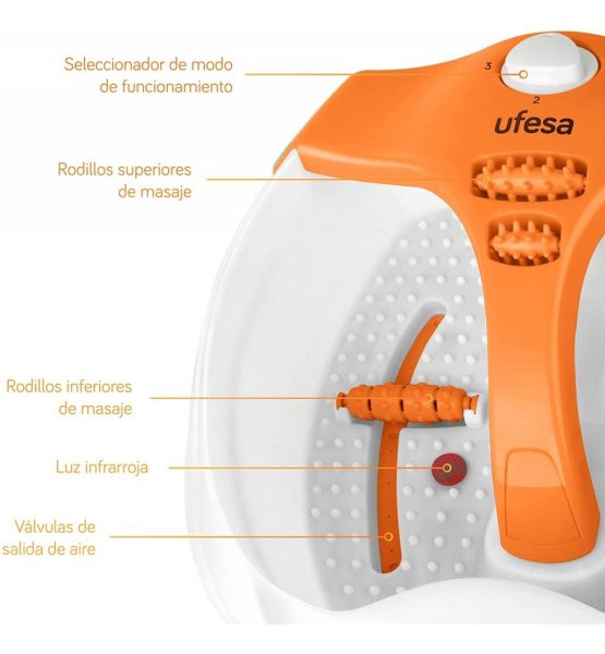 Hidromasajeador De Pies Ufesa Bh5700 Varias Funciones Con 3 Posiciones - Imagen 3