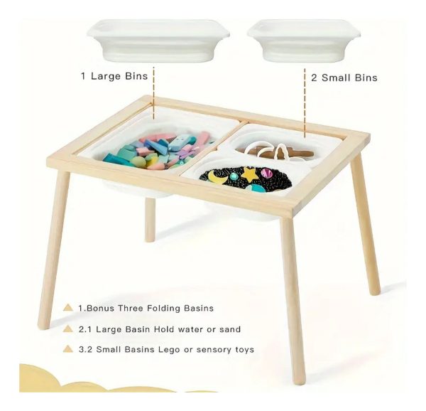 Mesa Y Banco Sillita Infantil De Madera Sensorial - Imagen 2