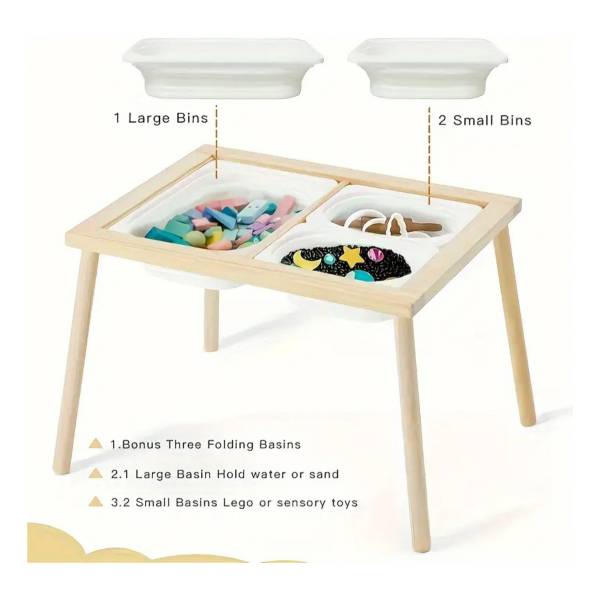 Mesa Y Banco Sillita Infantil De Madera Sensorial - Imagen 2