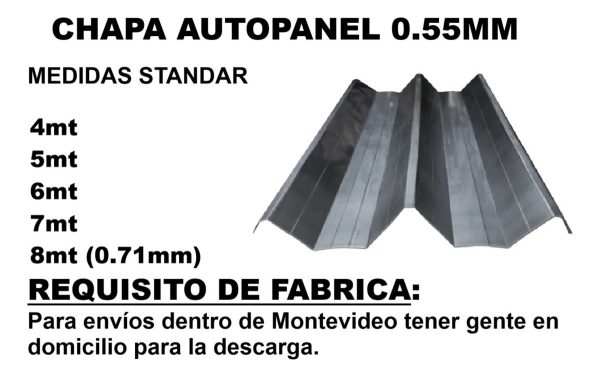 Chapa Autopanel Galvanizada Autoportante 0.55mm X 4 Mt Armco - Imagen 2