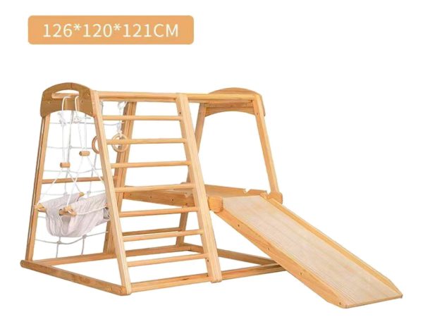 Parque Infantil Niños Tobogan Hamaca Ext/int Madera Maciza - Imagen 3