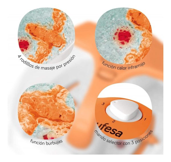 Hidromasajeador De Pies Ufesa Bh5700 Varias Funciones Con 3 Posiciones - Imagen 4