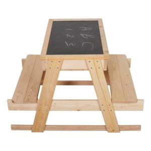 Mesita Y Banco De Madera Infantil Para Niños Jardin