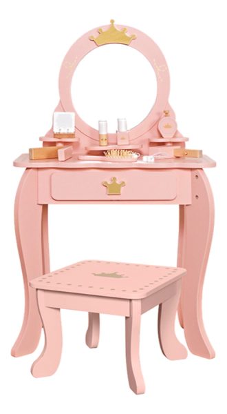 Juego Infantil De Tocador Grande Maquillaje Madera C/acces. - Imagen 2
