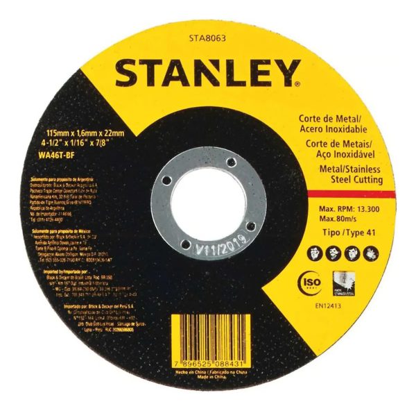Kit Amoladora+ 10 Discos Stanley Sg7115v10b2c Corte-desbaste - Imagen 6