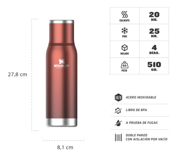 Termo Stanley Adventure 2.0 To-go De Acero Inoxidable 750ml Color Clay Liso - Imagen 2