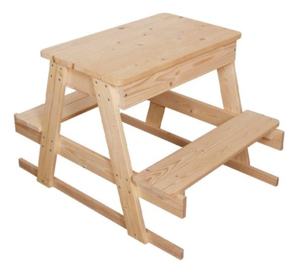 Mesita Y Banco De Madera Infantil Para Niños Jardin - Imagen 2