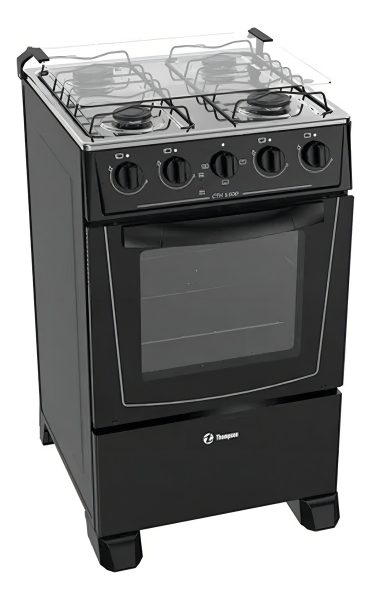 Cocina Thompson Combinada Negra A Gas 4 H Cth 1500