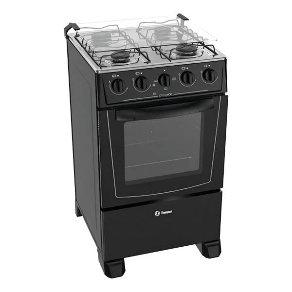 Cocina Thompson Combinada Negra A Gas 4 H Cth 1500