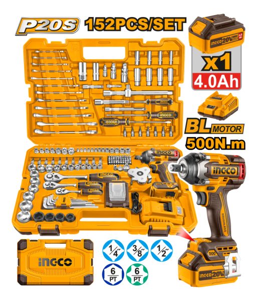 Set 152 Herramientas Ingco Combinada Llave De Impacto 500nm - Imagen 2