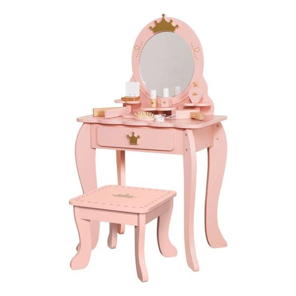 Juego Infantil De Tocador Grande Maquillaje Madera C/acces.