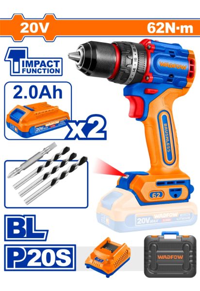 Taladro Atorn C/ Percutor P20s Valija Wadfow Wcdp6281 - Imagen 2
