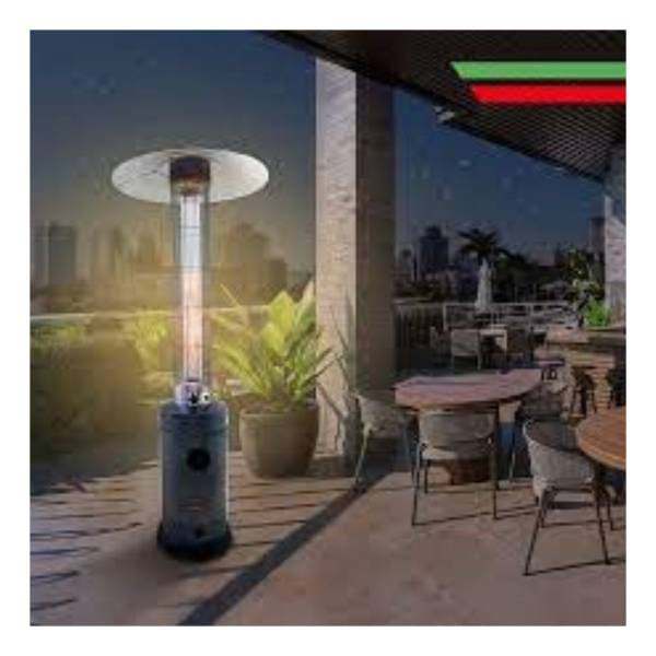 Estufa Supergas Cilíndrica Tubo De Vidrio Acero - Imagen 3