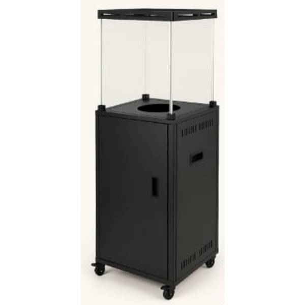 Estufa A Gas Exterior Interior Negra Vidrio Cuadrada 13kg