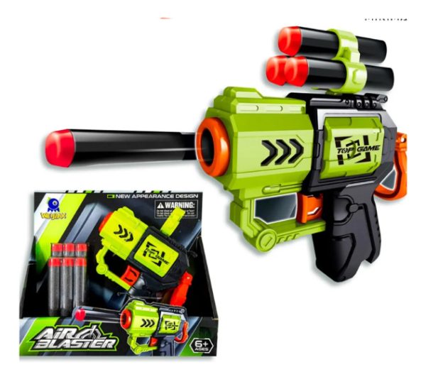 Pistola Lanza Dardos Air Blaster 6 Dardos Verde - Imagen 2