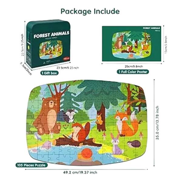 Puzzle De Animales Del Bosque 105 Pcs