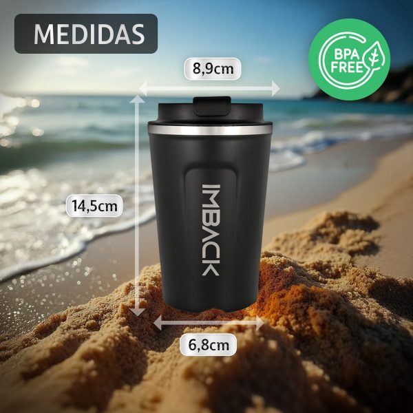 Vaso Termico Para Cafe 380 Ml Acero Inoxidable Imback - Imagen 4