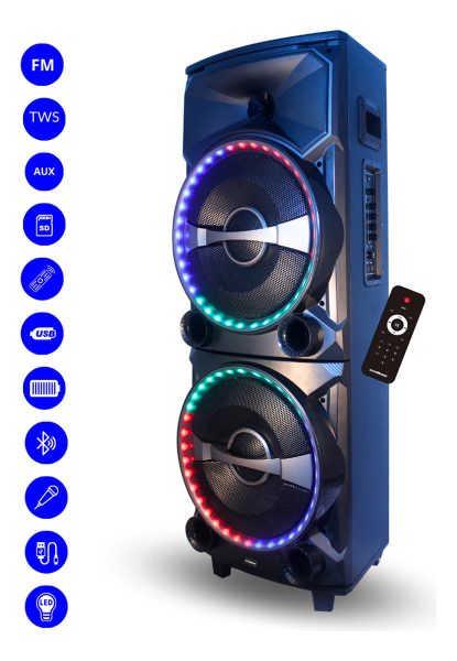 Parlante Doble De 12 PuLG. Nordmende Fm Led Aux Bt Usb - Imagen 2