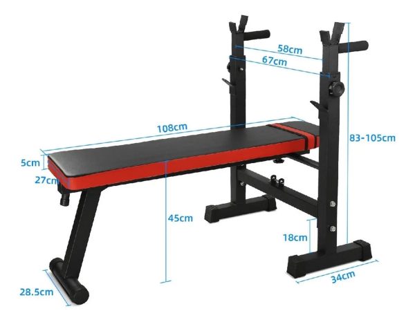 Banco De Pecho Plegable Y Abdominales Regulable Pesas - Imagen 4