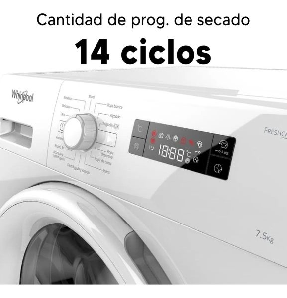 Lavarropas Whirlpool 9 Kg Inverter Wlf902b25f 14 Ciclos Dimm - Imagen 3