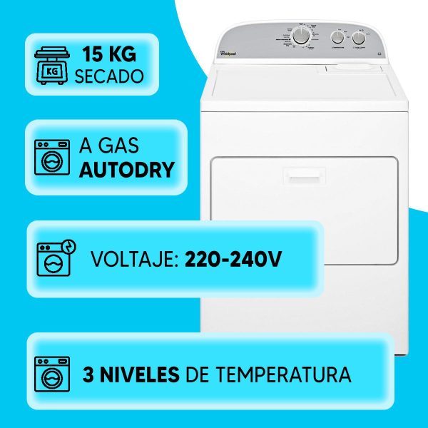 Secarropas Whirlpool 15kg Origen Usa A Gas Blanco - Imagen 4