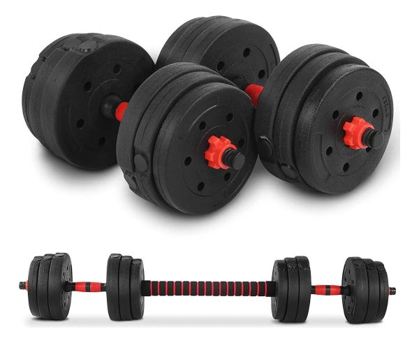 Set 2 Mancuernas + Barra 3en1 + 20kg Disco Pesa Pvc - Imagen 2