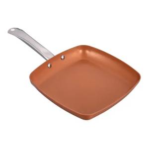 Plancha Asador 28 Cm Con Antiadherente Mod Chef Color Cobre