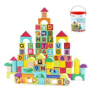 Bloques De Madera Con Abecedario Y Numeros
