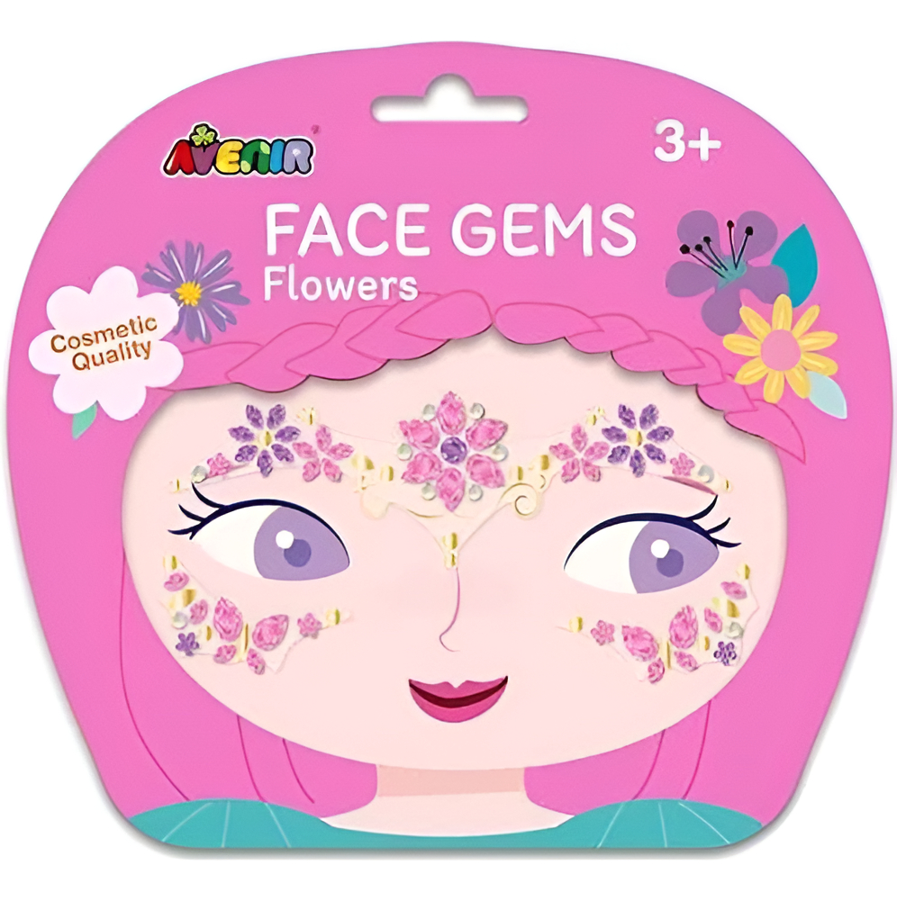 Sticker Face Gems Flowers