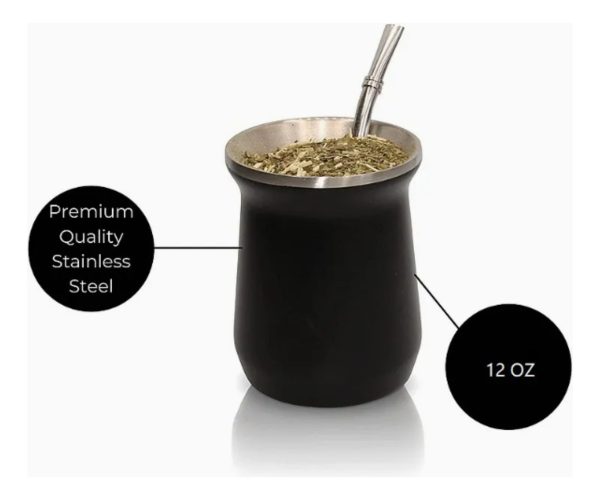 Mate De Acero Inoxidable Termico Doble Capa 240 Ml +bombilla - Imagen 12