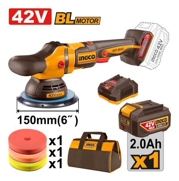Lustra Pulidora Bateria 42v + Bateria 2.0+cargador Apli42151 - Imagen 2