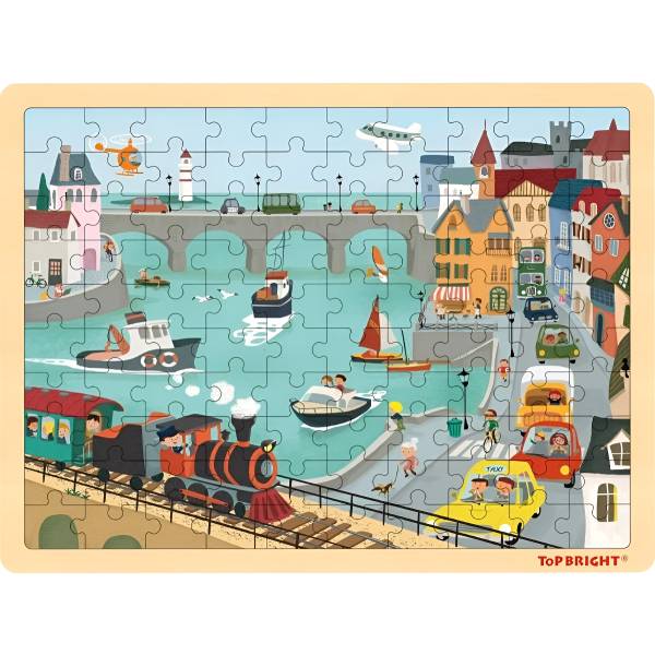 Puzzle De Madera De Ciudades 100 Piezas