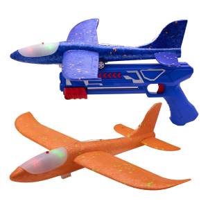 Pistola Lanza Aviones De Espuma Luces Led