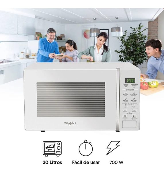 Microondas Whirlpool 20 Lts Digital 700 W 8 Programas Dimm - Imagen 2