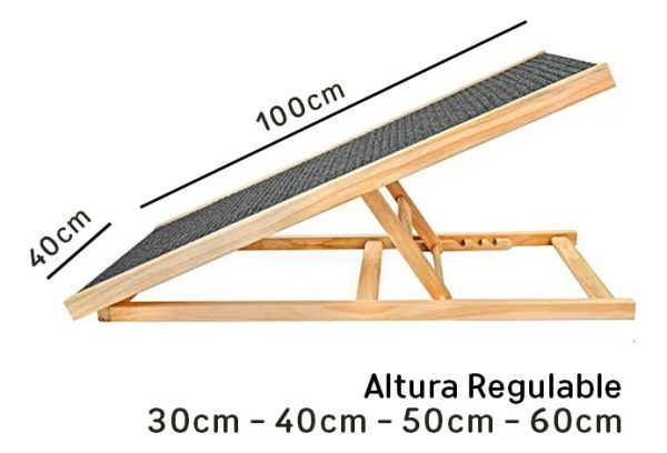 Rampa Mediana Plegable Y Ajustable 4 Alturas Mascotas Perro - Imagen 6